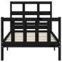 Giroletto con Testiera Nero Small Single in Legno Massello