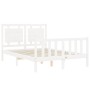 Giroletto con Testiera Bianco Small Double Legno Massello