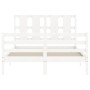 Giroletto con Testiera Bianco Small Double Legno Massello