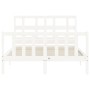 Giroletto con Testiera Bianco Small Double Legno Massello