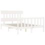 Giroletto con Testiera Bianco Small Double Legno Massello