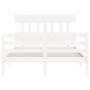 Giroletto con Testiera Bianco Small Double Legno Massello