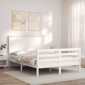 Giroletto con Testiera Bianco Small Double Legno Massello