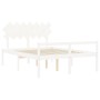Letto per Anziani con Testiera Bianco King Legno Massello