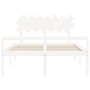 Letto per Anziani con Testiera Bianco King Legno Massello
