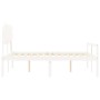 Letto per Anziani con Testiera Bianco King Legno Massello