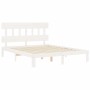 Giroletto con Testiera Bianco King Size in Legno Massello