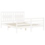 Giroletto con Testiera Bianco King Size in Legno Massello