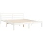 Giroletto con Testiera Bianco King Size in Legno Massello