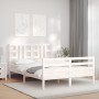 Giroletto con Testiera Bianco King Size in Legno Massello