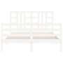 Giroletto con Testiera Bianco King Size in Legno Massello