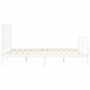 Giroletto con Testiera Bianco King Size in Legno Massello