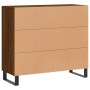 Credenza Rovere Marrone 90x34x80 cm in Legno Multistrato