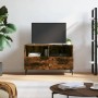 Mobile Porta TV Rovere Fumo 80x36x50 cm in Legno Multistrato