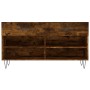 Panca Porta Scarpe Rovere Fumo 102x35x55 cm Legno Multistrato