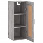 Mobile a Parete Grigio Sonoma 34,5x34x90 cm Legno Multistrato