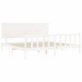 Giroletto Testiera Bianco Super King Size in Legno Massello