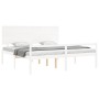 Letto per Anziani con Testiera Bianco Super King Legno Massello