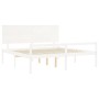 Letto per Anziani con Testiera Bianco Super King Legno Massello