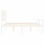 Letto per Anziani con Testiera Bianco Super King Legno Massello