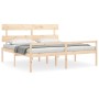 Letto per Anziani con Testiera Bianco Super King Legno Massello