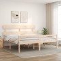 Letto per Anziani con Testiera Bianco Super King Legno Massello