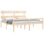 Letto per Anziani con Testiera Bianco Super King Legno Massello