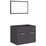 Set Mobili da Bagno 2 pz Grigio in Legno Multistrato