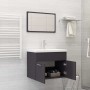 Set Mobili da Bagno 2 pz Grigio in Legno Multistrato