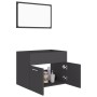 Set Mobili da Bagno 2 pz Grigio in Legno Multistrato