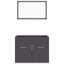 Set Mobili da Bagno 2 pz Grigio in Legno Multistrato