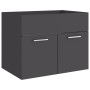 Set Mobili da Bagno 2 pz Grigio in Legno Multistrato