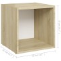 Mobili TV 4pz Bianco Rovere Sonoma 37x35x37cm Legno Multistrato