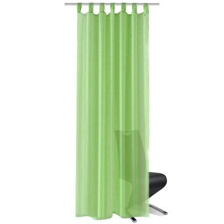 Tende Trasparenti 2 pz Verde Mela 140 x 225 cm