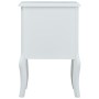 Comodino Bianco e Grigio 43x32x65 cm in MDF