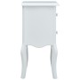 Comodino Bianco e Grigio 43x32x65 cm in MDF