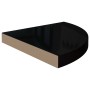 Scaffali Angolari a Parete 4 pz Nero Lucido 35x35x3,8 cm MDF