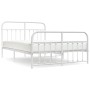 Giroletto con Testiera e Pediera Metallo Bianco 135x190 cm