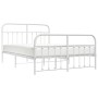 Giroletto con Testiera e Pediera Metallo Bianco 135x190 cm