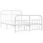Giroletto con Testiera e Pediera Metallo Bianco 135x190 cm