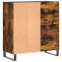 Mobile Porta Dischi Rovere Fumo 84,5x38x89 cm Legno Multistrato