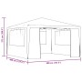 Gazebo Professionale con Pareti 4x4 m Bianco 90 g/m²