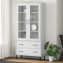 Libreria Gambe Metallo Bianco 85x35x172,5cm Legno Massello OSLO