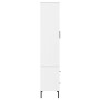 Libreria Gambe Metallo Bianco 85x35x172,5cm Legno Massello OSLO