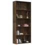 Libreria 5 Ripiani Rovere Marrone 80x30x189cm Legno Multistrato