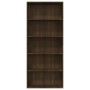 Libreria 5 Ripiani Rovere Marrone 80x30x189cm Legno Multistrato