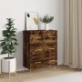 Credenza Rovere Fumo 69,5x34x90 cm in Legno Multistrato