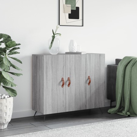 Credenza Grigio Sonoma 90x34x80 cm in Legno Multistrato