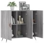 Credenza Grigio Sonoma 90x34x80 cm in Legno Multistrato