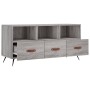 Mobile TV Grigio Sonoma 102x36x50 cm in Legno Multistrato